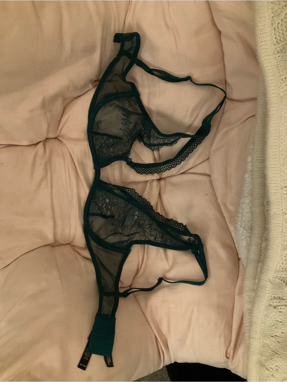 Victoria's Secret Sheer Lace Underwire Bra - Black